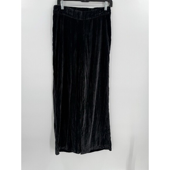 Soft Surroundings Size XSMALL Whitby Velvet Wide Leg Pants Elastic Waist Black - Picture 6 of 10